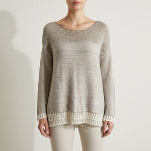 Free People Haiku Knit Sweater Women’s XS Taupe Beige Boho Oversized‎ Slouchy